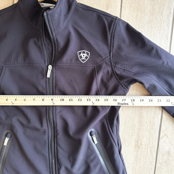 Ariat Womens New Team Softshell Jacket Small Black Full Zip Equestrian Riding - Picture 7 of 8